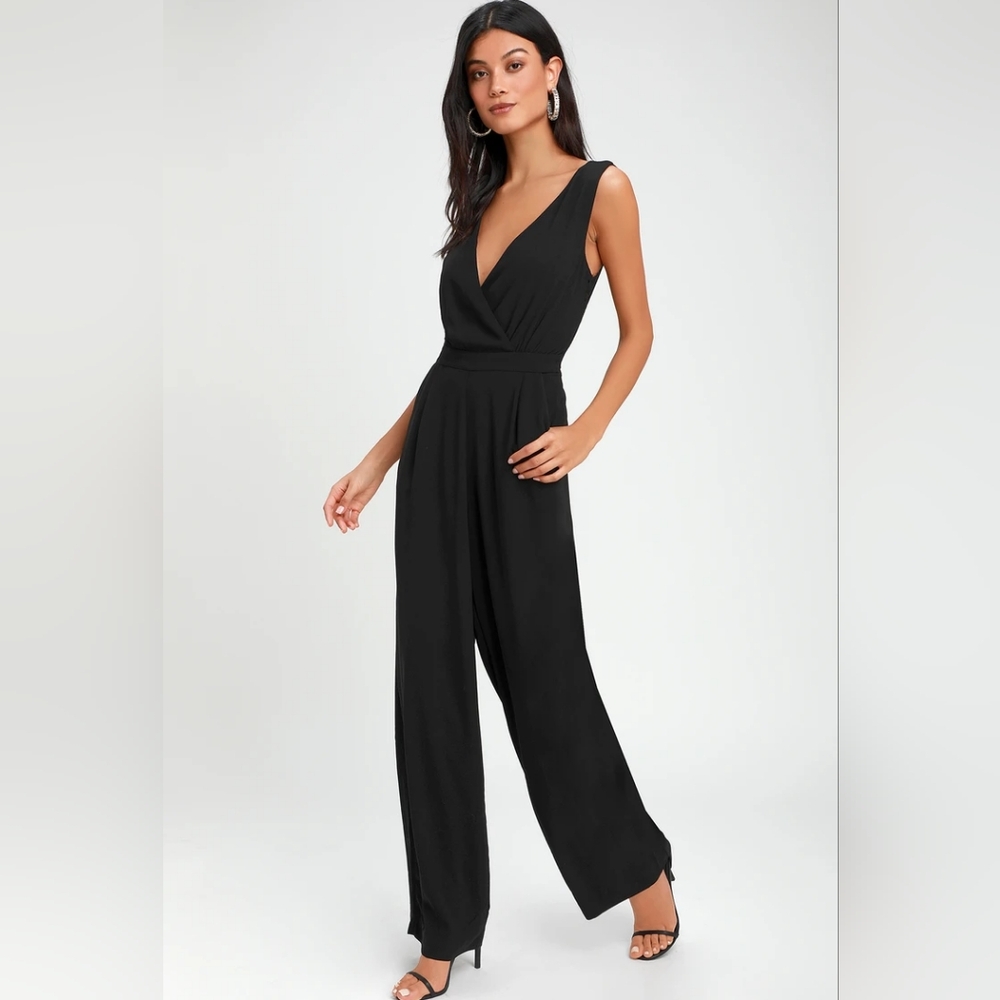 Kiska Black Lace Wide-Leg Jumpsuit Lulu's